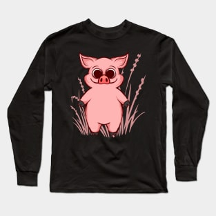 Cute Pig Graphic T-shirt | Pig Lover Gift Long Sleeve T-Shirt